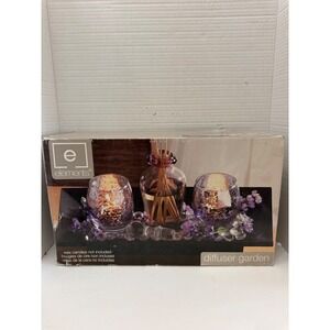 Elements Lavender Diffuser Garden Set Mercury Glass Votives Wooden Tray New